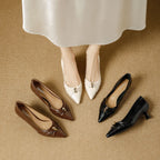 Damen elegante spitze Pumps mit dekorativer Schleife