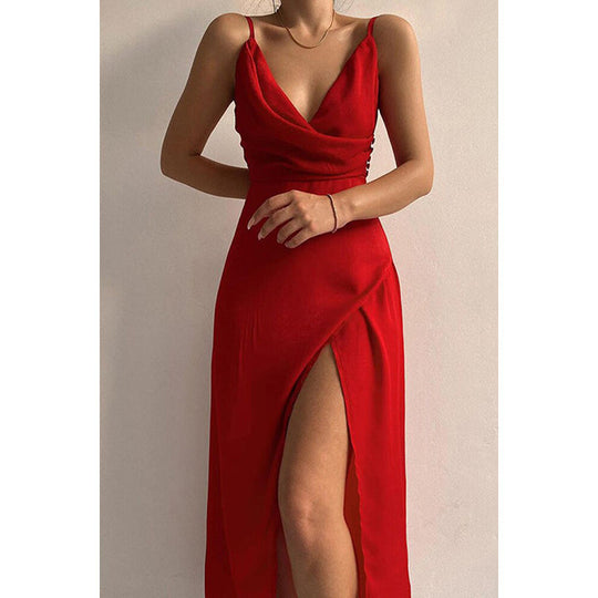 Damen Elegantes Maxikleid mit schickem Wickelausschnitt und verführerischem Schlitz R&B
