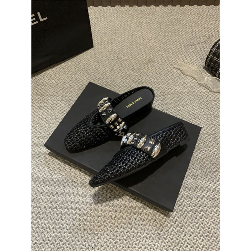 Damen elegante Mules mit modischem Netzdesign R&B