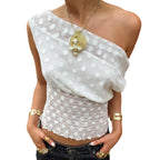 Damen elegantes Oberteil mit asymmetrischem Schnitt und Rüschendetails R&B