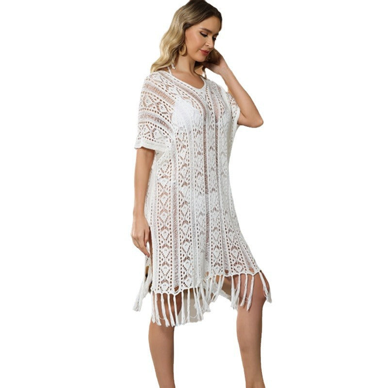 Damen elegantes gehäkeltes Strandkleid R&B