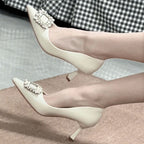 Damen elegante Stiletto-Pumps mit funkelndem Schnallenakzent R&B