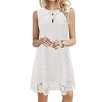 Damen elegantes Spitzenkleid mit A-Linien-Schnitt R&B