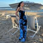 Damen Maxi-Kleid mit floralem Design und elegantem Schnitt EB
