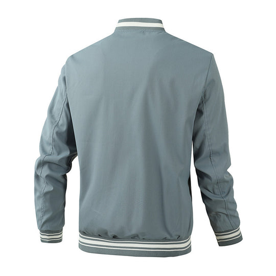 Herren sportliche Bomberjacke im College-Stil mit elastischen Bündchen R&B