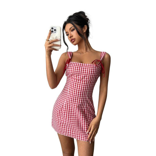 Damen Minikleid mit schickem V-Ausschnitt und dekorativem Rückenausschnitt R&B