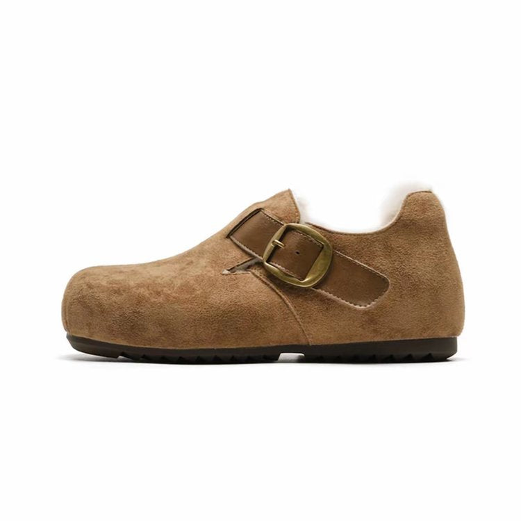 Damen Bequeme Lederschuhe mit modischer Knopfdetail R&B