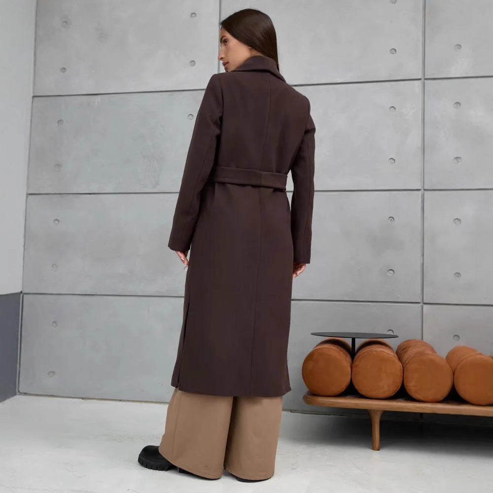 Damen Eleganter Wollmantel im doppelreihigen Design R&B