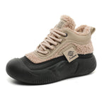 Damen Warme High-Top Sneakers mit flauschigem Innenfutter und rutschfester Sohle R&B