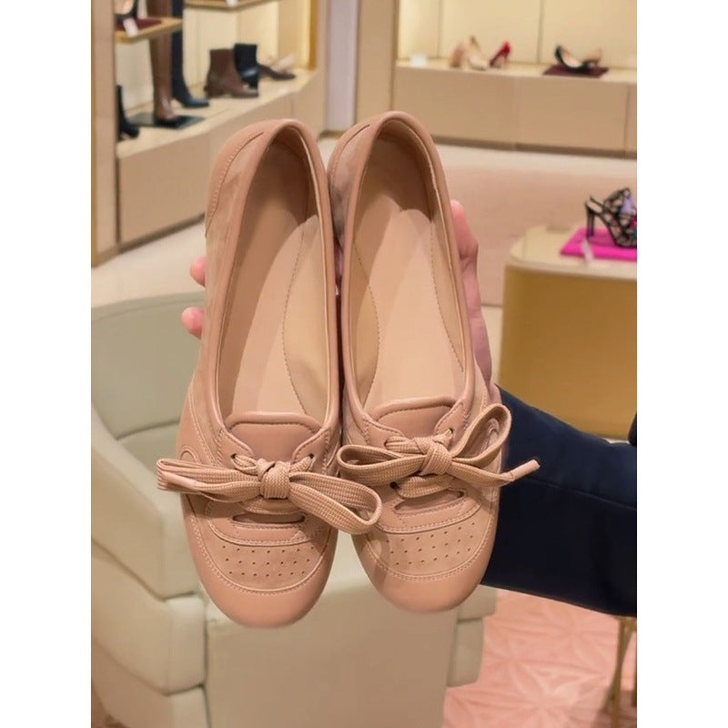 Damen Komfortable Ballerinas mit dekorativer Schleifenapplikation