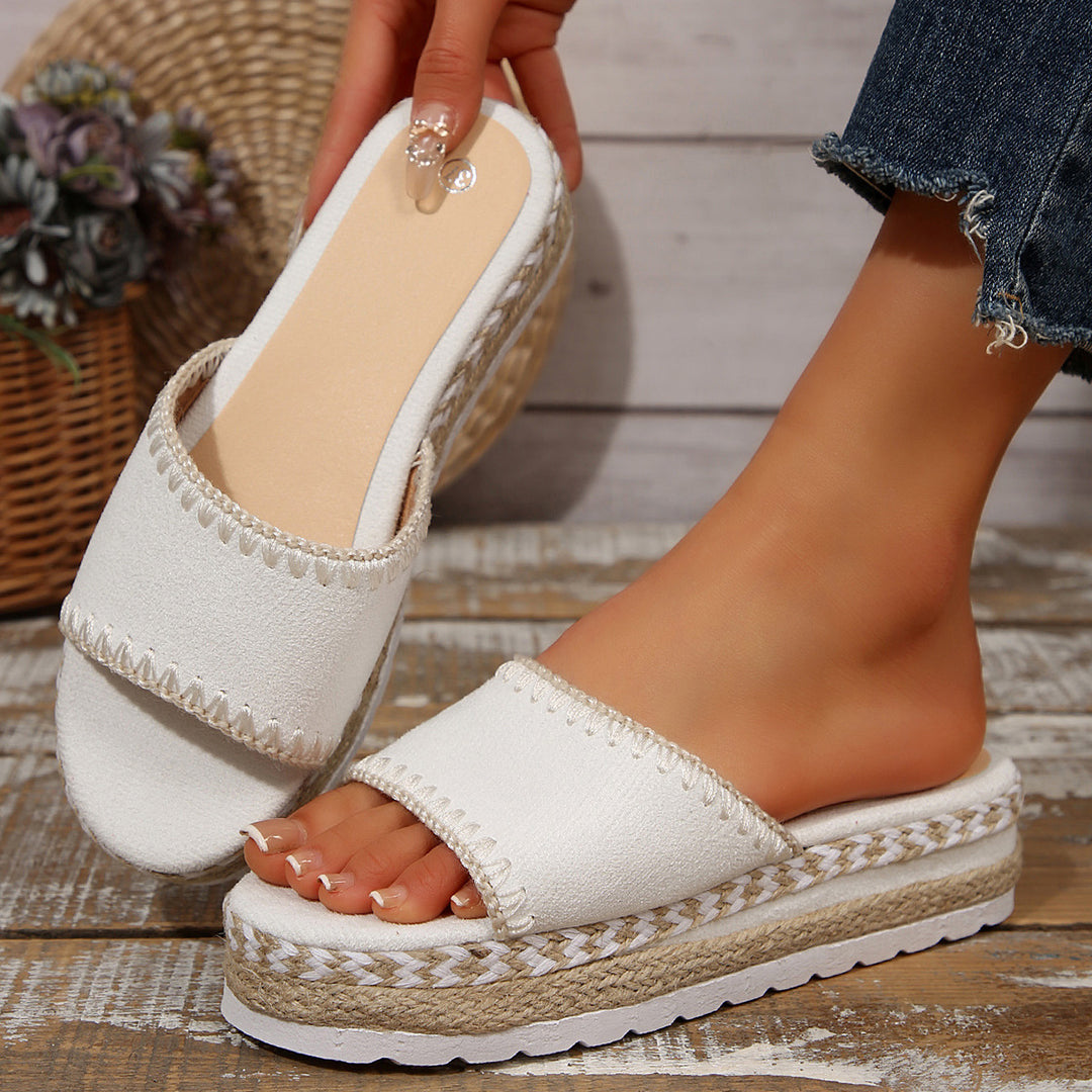 Damen Espadrille-Slipper mit geflochtenem Absatz R&B
