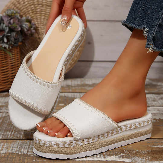 Damen Espadrille-Slipper mit geflochtenem Absatz R&B