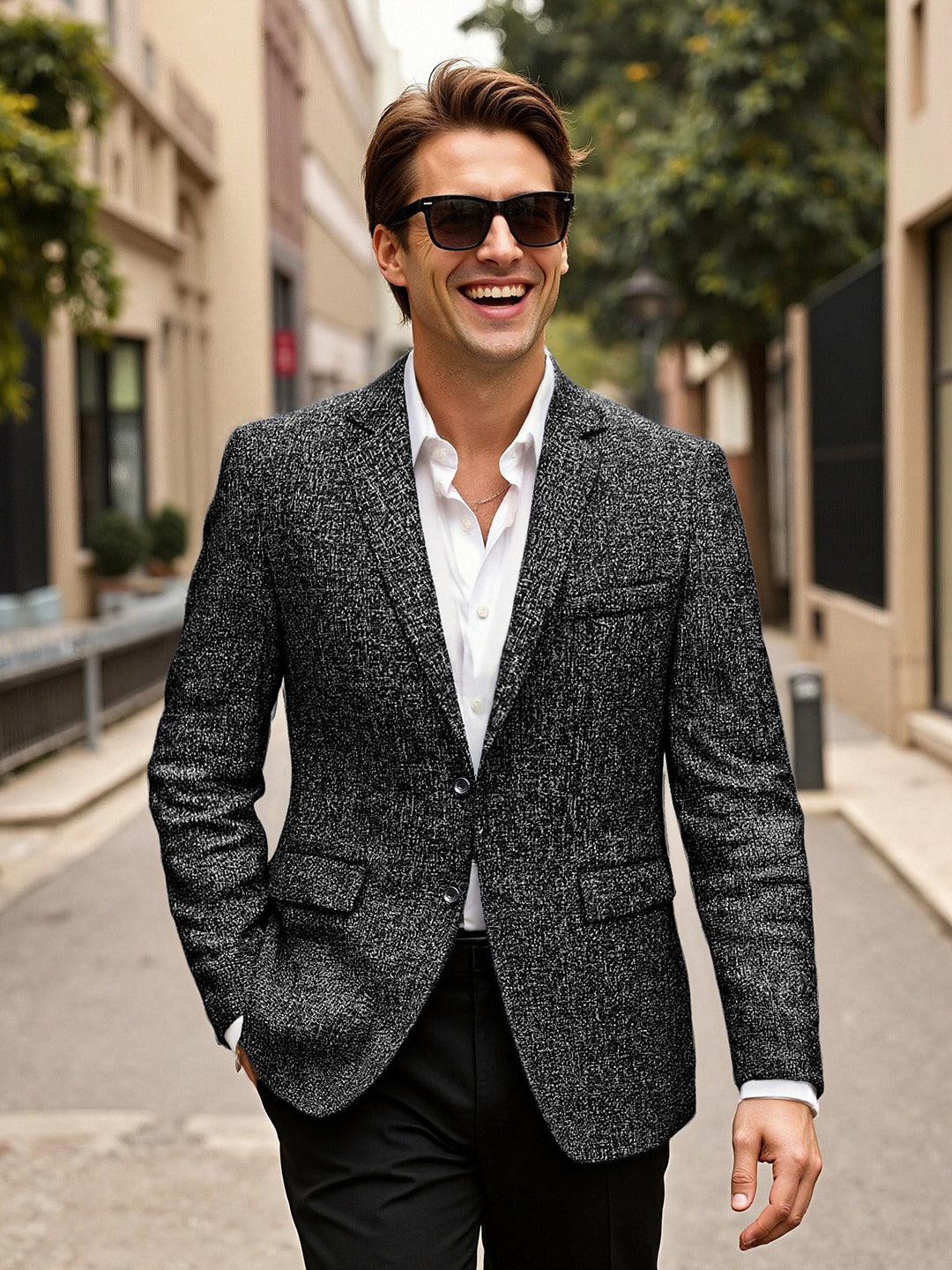 Herren eleganter Blazer aus Wolle R&B