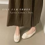 Damen Ballerinas mit zierlicher Blumenapplikation und weichem Veloursleder R&B