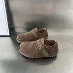 Damen Komfortable Wildleder-Clogs mit modischem Schnallenverschluss R&B