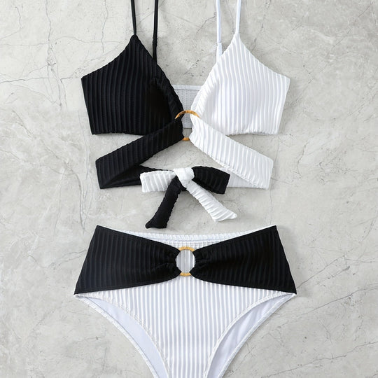 Damen Bikiniset mit raffiniertem Wickeldesign und elastischem Bund R&B