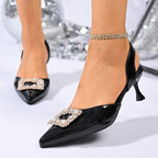 Damen Slingback High Heels mit funkelndem Schmuckdetail R&B