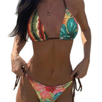 Damen Triangel-Bikini mit verspieltem tropischen Design R&B
