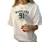 Damen oversized Bachelorette T-Shirt mit exklusivem Print R&B