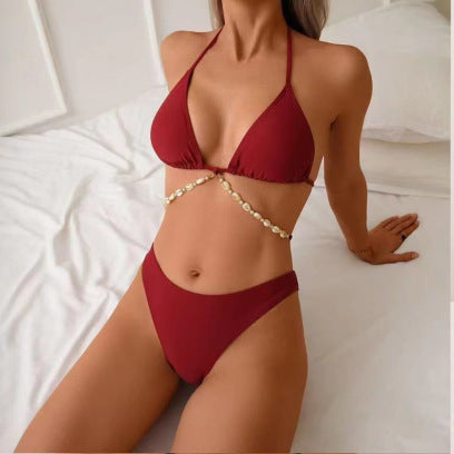 Damen Triangel-Bikini mit einzigartigem Bead-Detail R&B
