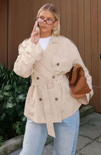 Damen Trenchcoat mit modischem Schnitt und taillierter Silhouette R&B