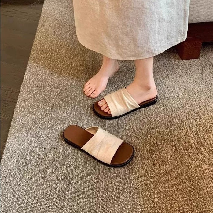 Damen Komfortable Zehentrenner-Sandalen mit breitem Riemendesign und ergonomischem Fußbett R&B