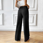 Damen Lässige Freizeithose mit hohem Bund und elastischem Taillenbund R&B