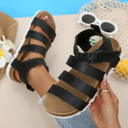 Damen Komfortable Riemchensandalen mit gepolstertem Fußbett und verstellbarem Riemen R&B