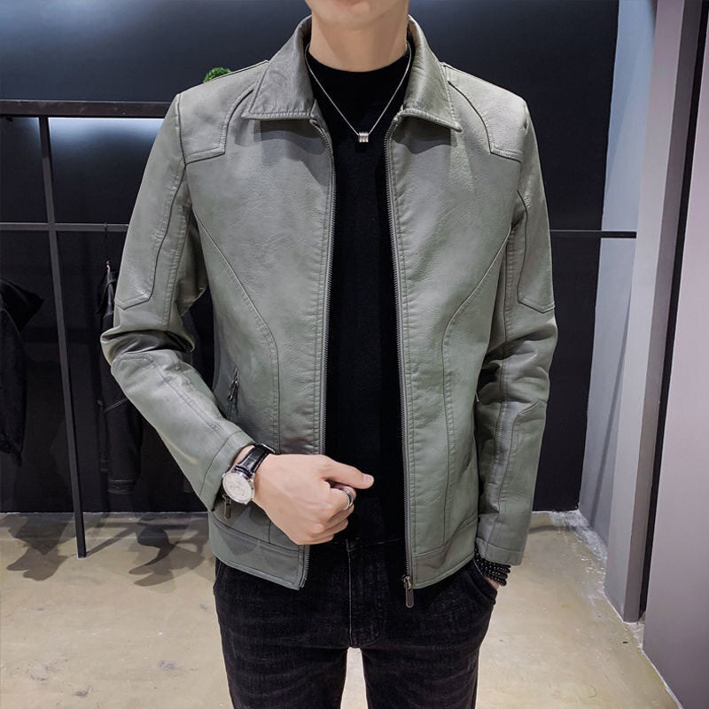 Herren lässige Kunstlederjacke R&B