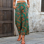 Damen Stylische, weite Blumenhose R&B
