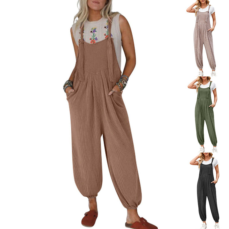 Damen Lässiger Jumpsuit mit praktischen Taschen R&B