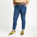 Damen Cargo-Jeans mit modischen Taschen und angesagtem Skinny-Schnitt R&B