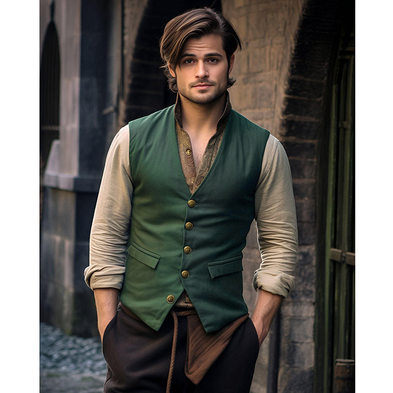 Herren elegante Anzugweste mit feinen Details und praktischen Taschen