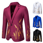 Damen Eleganter Blazer mit kunstvollem Pflanzenmuster und feiner Textur
