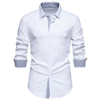 Herren Langarmhemd mit modernem Kontrastdesign R&B