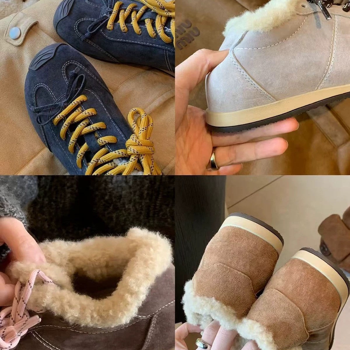 Damen Komfortable Sneaker mit flauschigem Innenfutter und modischem Design R&B