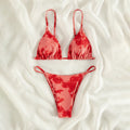 Damen Triangel-Bikini mit verstellbaren Trägern und Raffungen R&B
