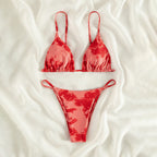 Damen Triangel-Bikini mit verstellbaren Trägern und Raffungen R&B