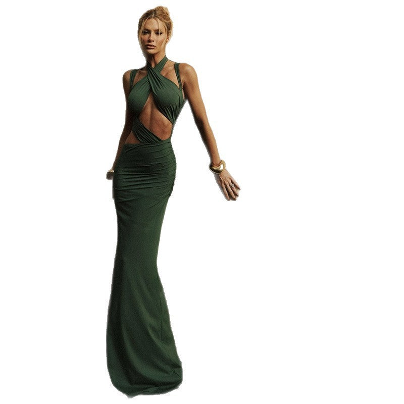 Damen Elegantes Maxikleid mit raffinierten Drapierungen und schlankem Schnitt R&B