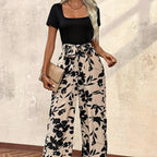 Damen Jumpsuit mit floraler Weite und femininer Taillierung R&B