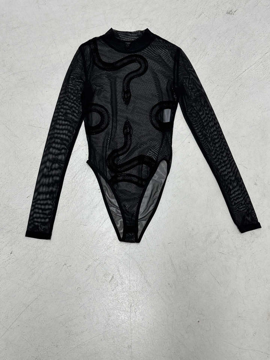 Damen ärmelloses Netzoberteil mit Schlangendesign R&B