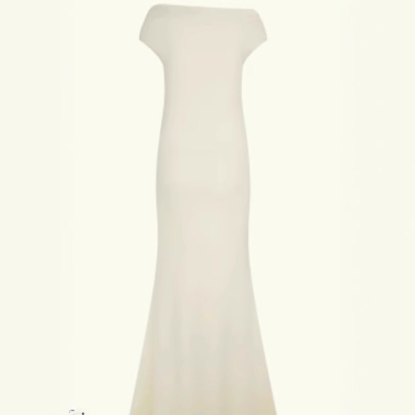 Damen Elegantes Off-Shoulder-Maxi-Kleid im luxuriösen Schnitt R&B