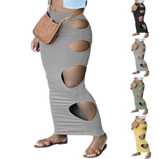 Damen Maxirock mit innovativem Cut-Out-Design und figurbetontem Schnitt R&B