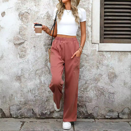 Damen Komfortable weite Stoffhose R&B