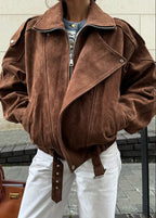 R&B | Wildleder Moto Bomberjacke
