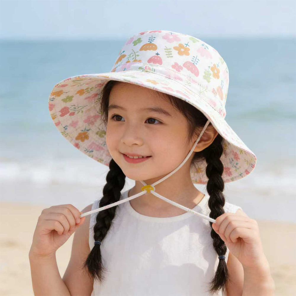 Unisex nan Kinder-Sonnenhut mit hohem UV-Schutz verstellbarem Kinnband und atmungsaktiver Baumwollqualität  R&B