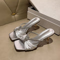 Damen elegante Slingback Sandalen mit glamourösem Schleifendetail R&B