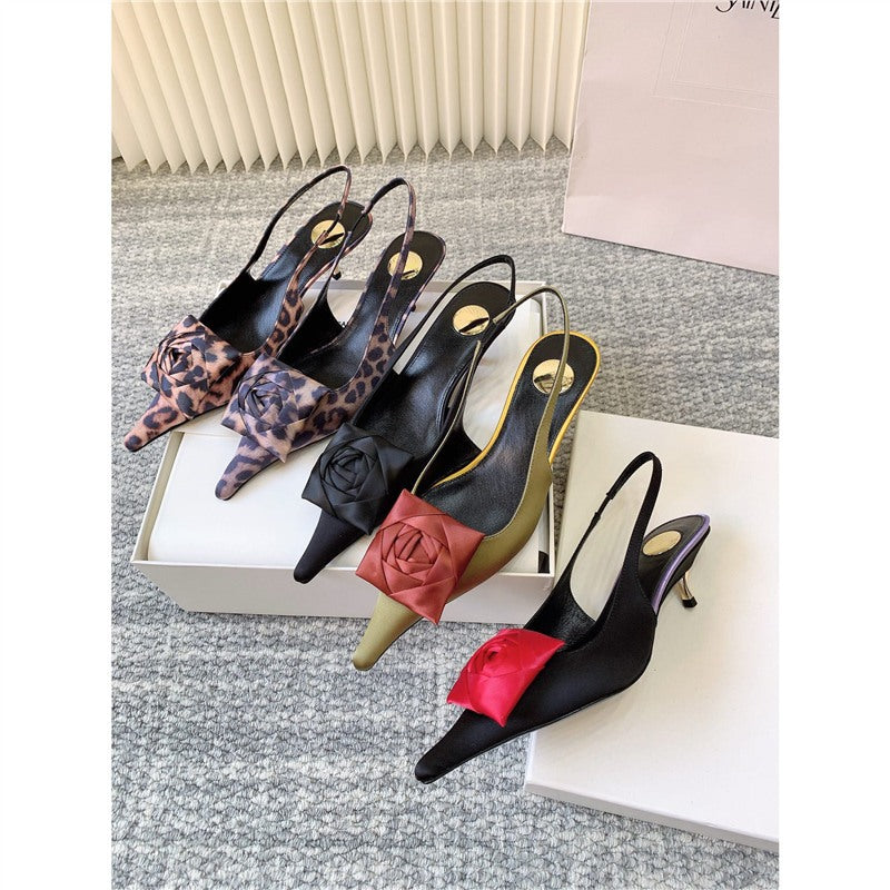 Damen Slingback Pumps mit eleganter Satinverzierung R&B