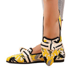 Damen elegante Ballerinas mit modischem Knotendesign und floralem Muster R&B