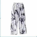 Damen lässige Jersey-Hose mit tiefer Taille und trendigem Batikdesign